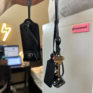 NEW Coach Set of 2 Bag Charms - Dice Key Hangtag Turnlock Loved Leather